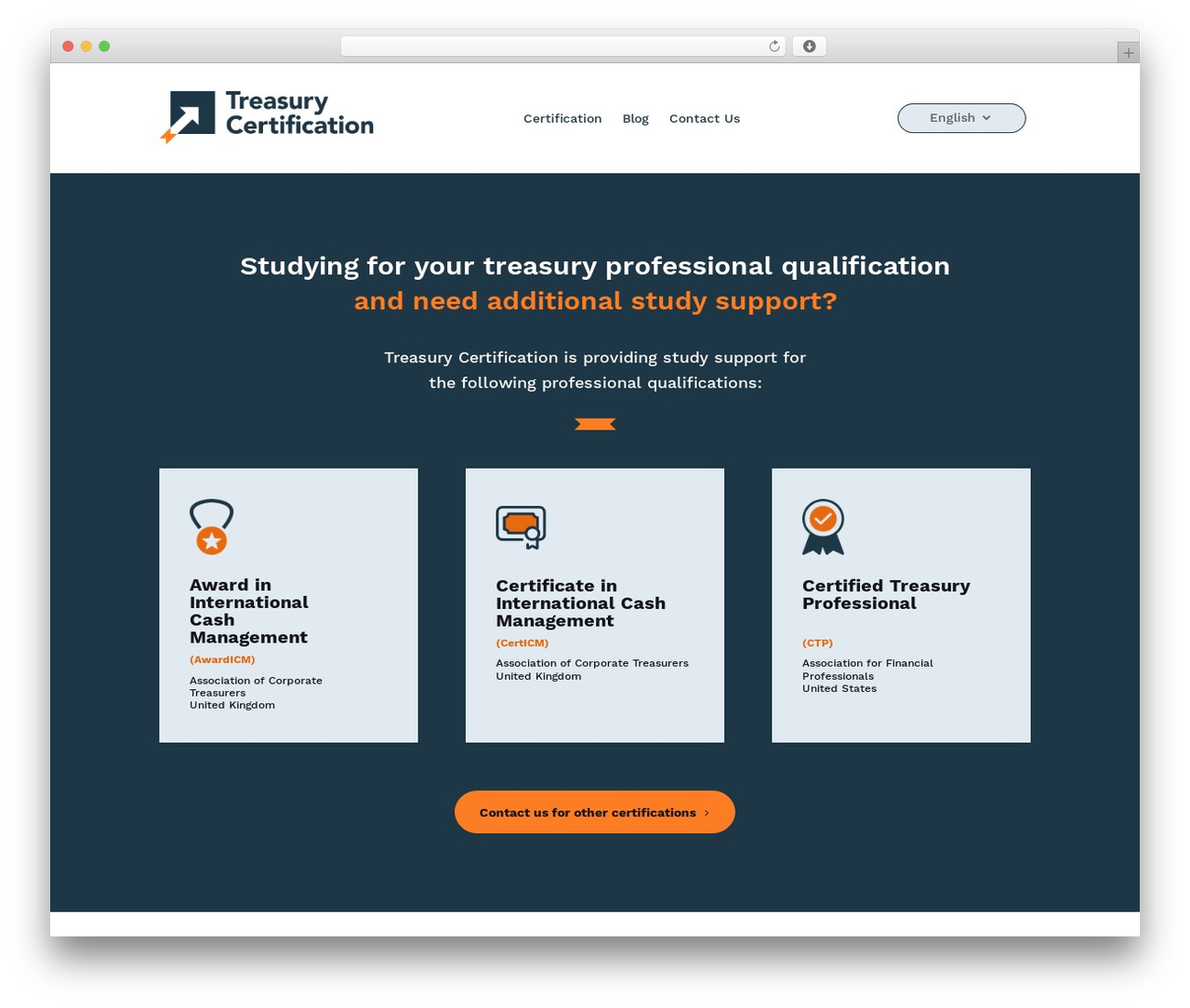 Divi WordPress theme - treasurycertification.com