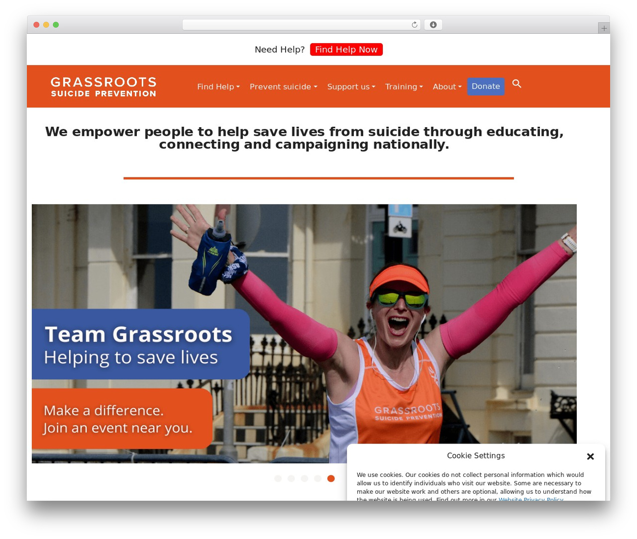 Grassroots WordPress theme - prevent-suicide.org.uk