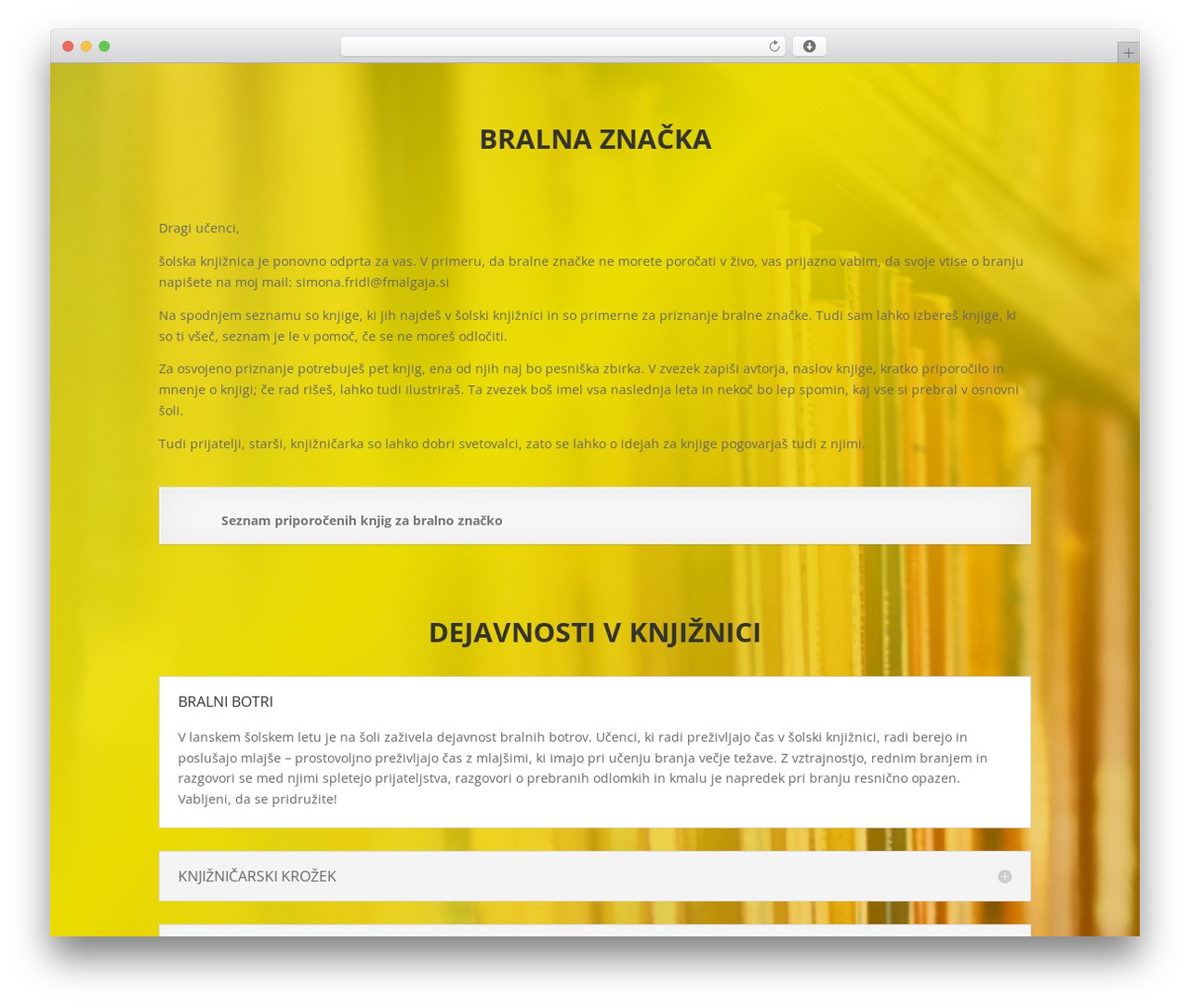 WordPress theme Divi - knj.fmalgaja.si