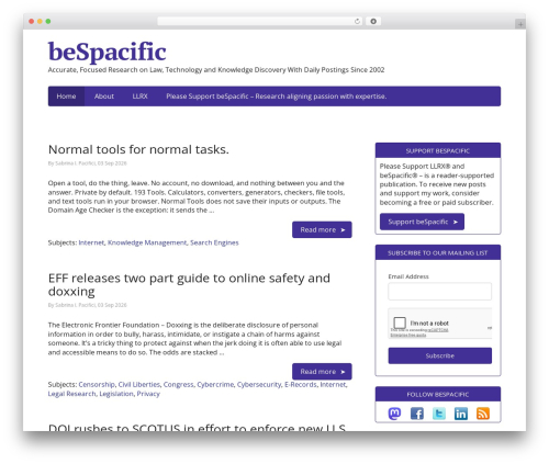 Basic theme WordPress - www.bespacific.com