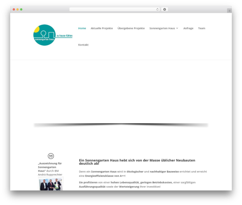 Divi theme WordPress - sonnengarten-haus.at