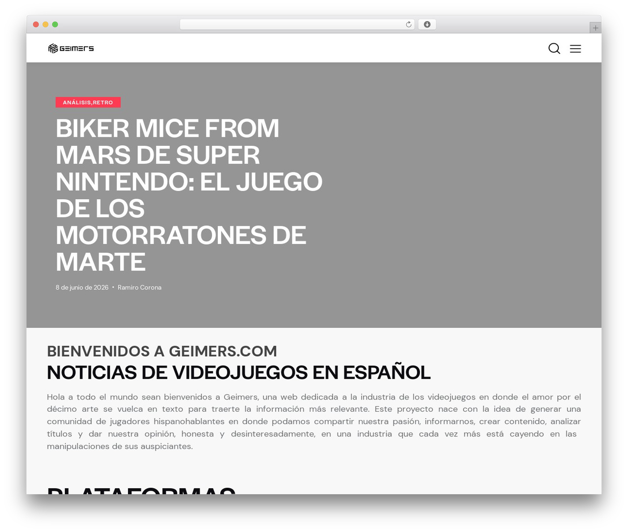 Theme WordPress Gamic - geimers.com