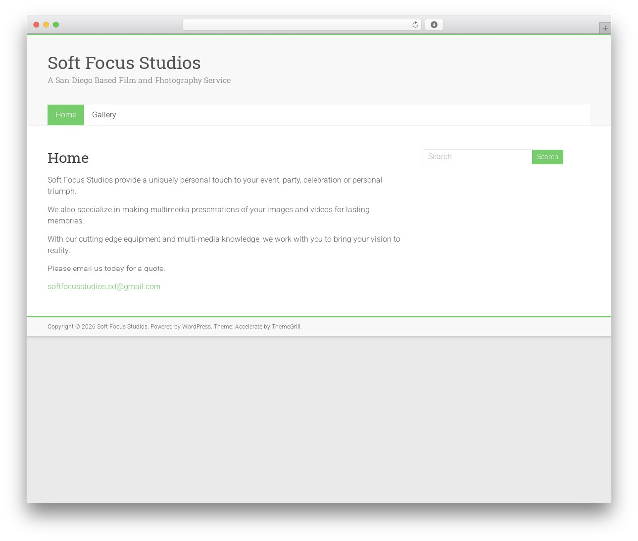 Accelerate theme WordPress - softfocusstudios.com Accelerate theme WordPress - softfocusstudios.com