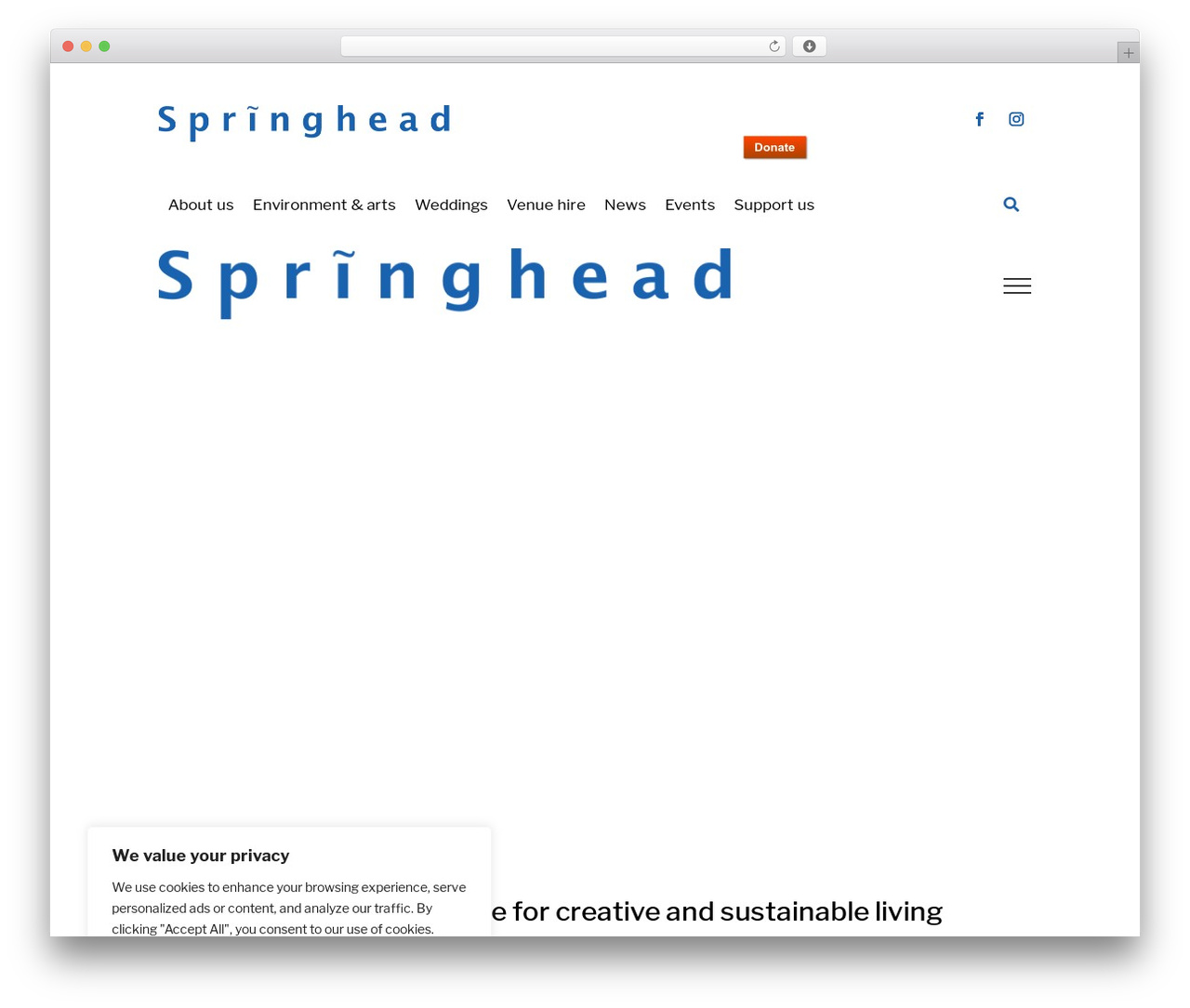 Springhead WordPress website theme - springheadtrust.org.uk