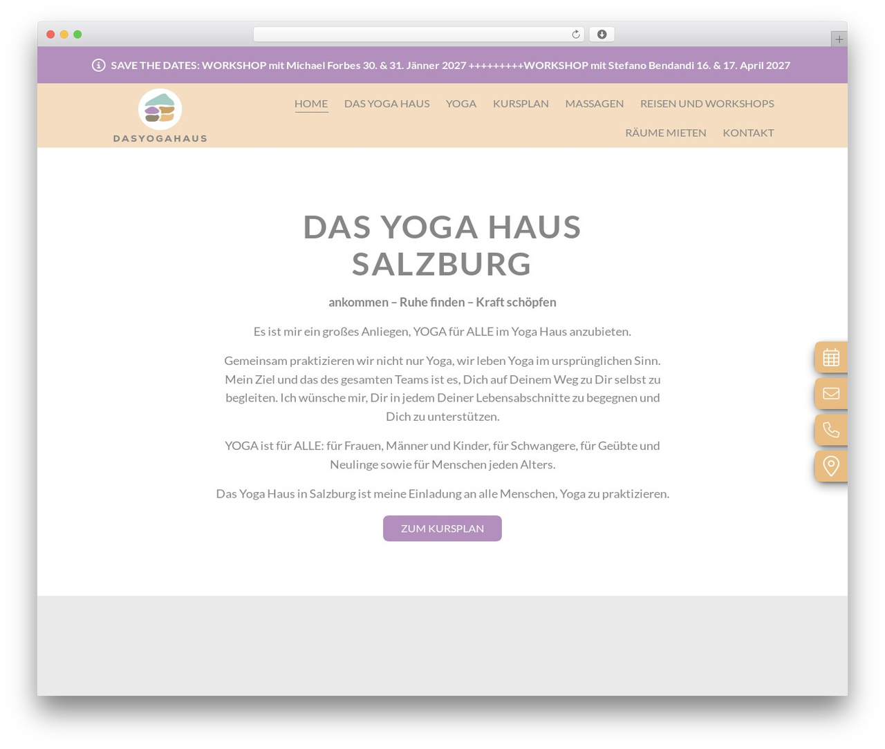 Canvas Child WordPress theme - dasyogahaus.at