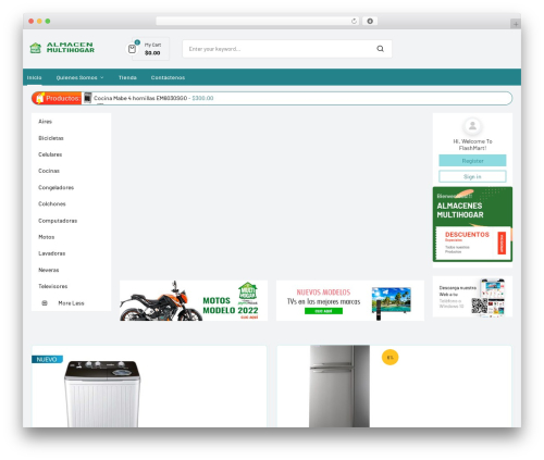 Flashmart WordPress theme design - almacenmultihogar.com