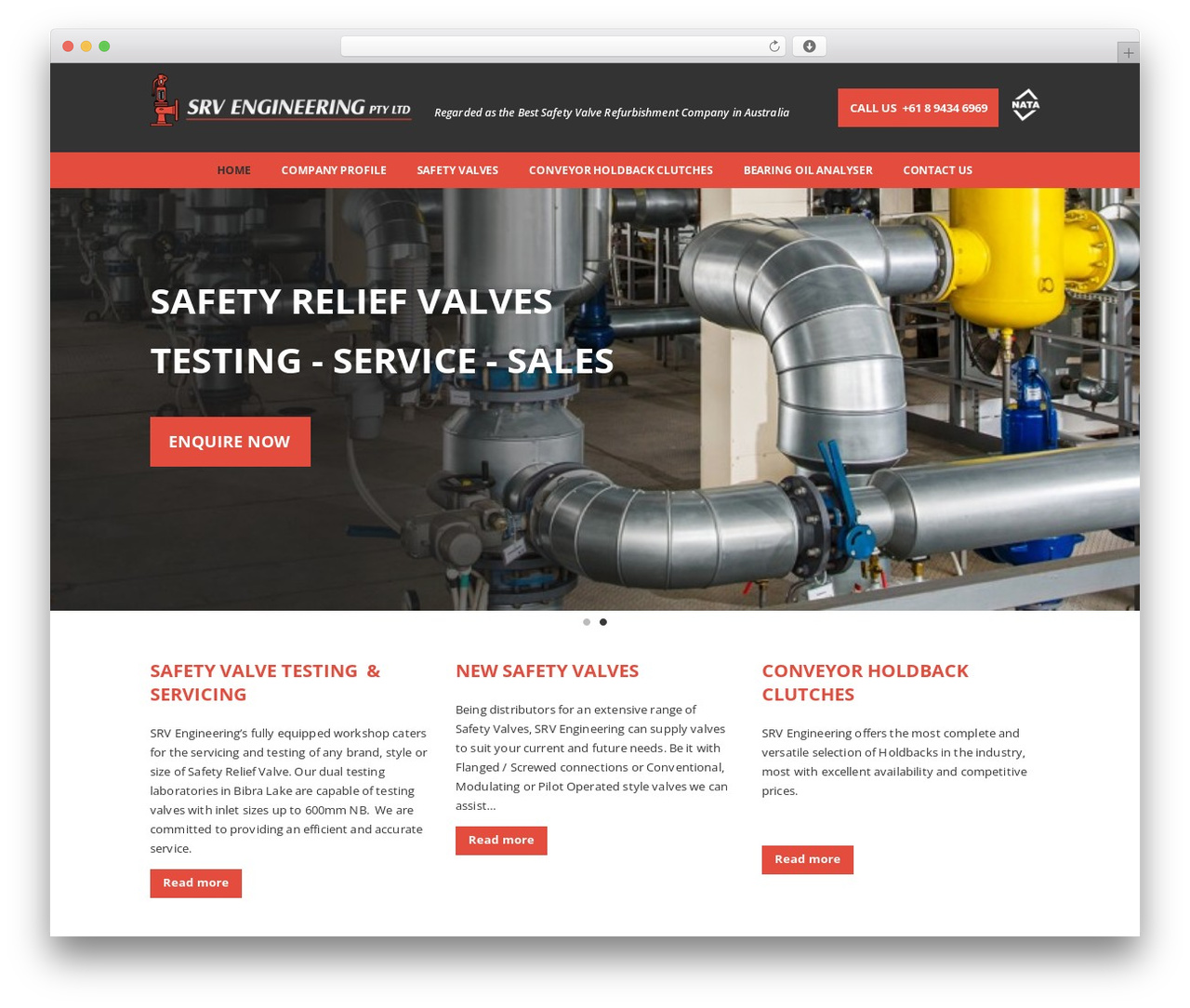 SRV Engineering theme WordPress - srvengineering.com.au