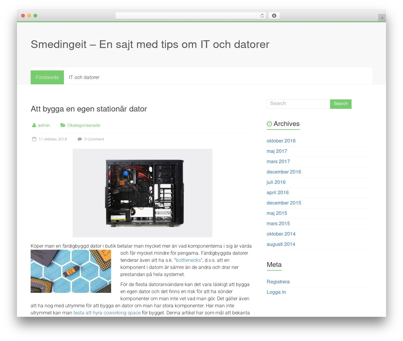 WordPress theme Accelerate - smedingeit.se
