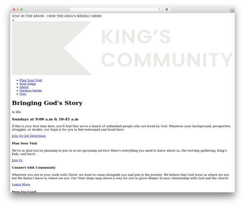 WordPress theme launchframe - kingscommunity.ch