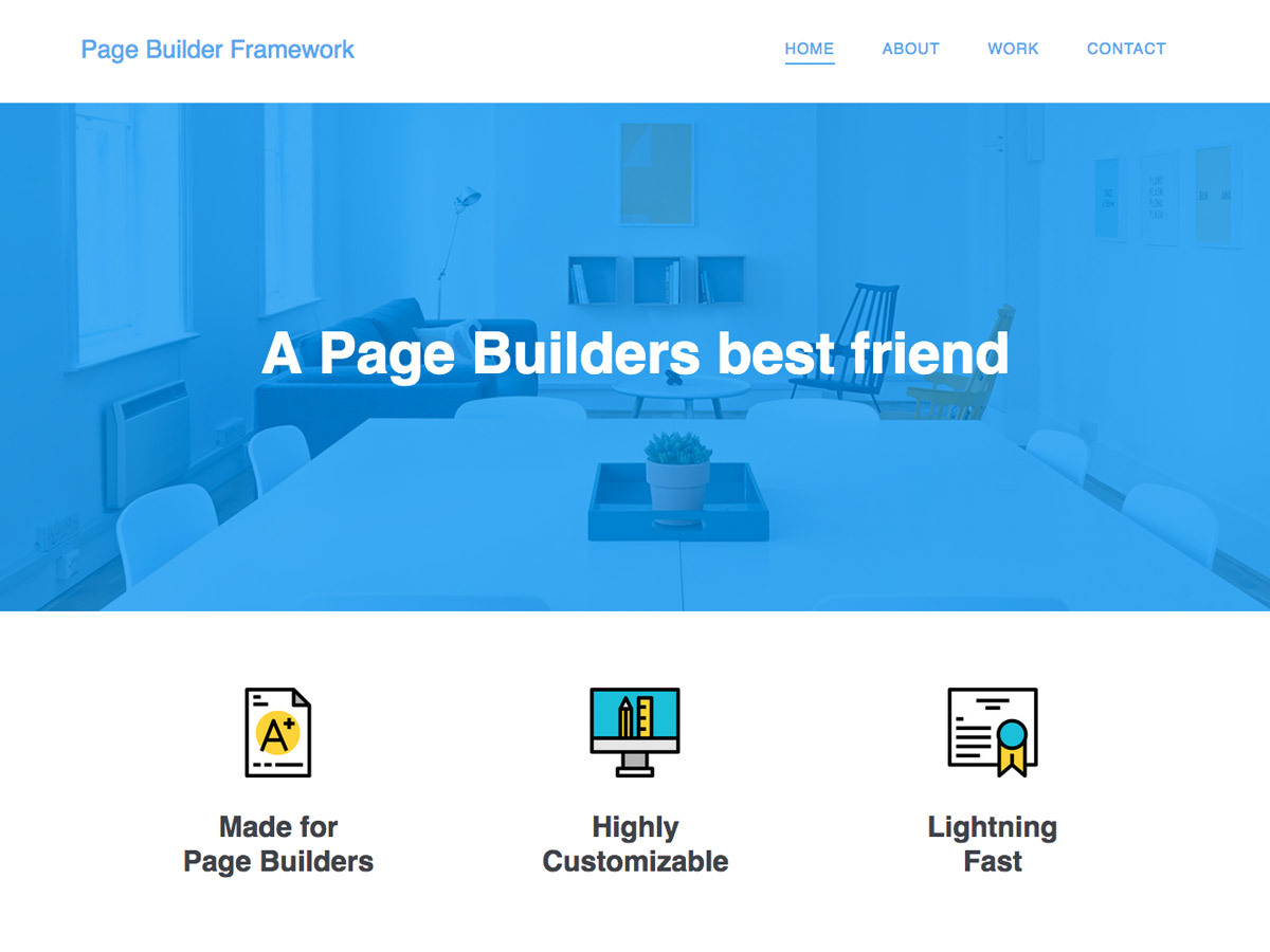 WordPress website template Page Builder Framework