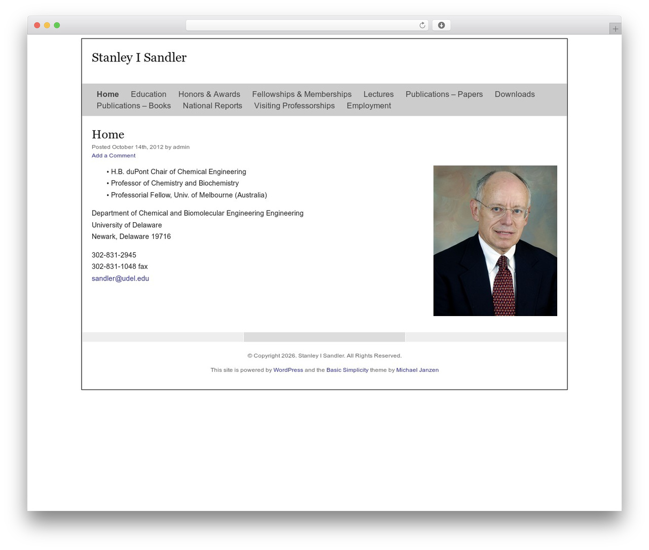 Theme WordPress Basic Simplicity - stanleyisandler.com