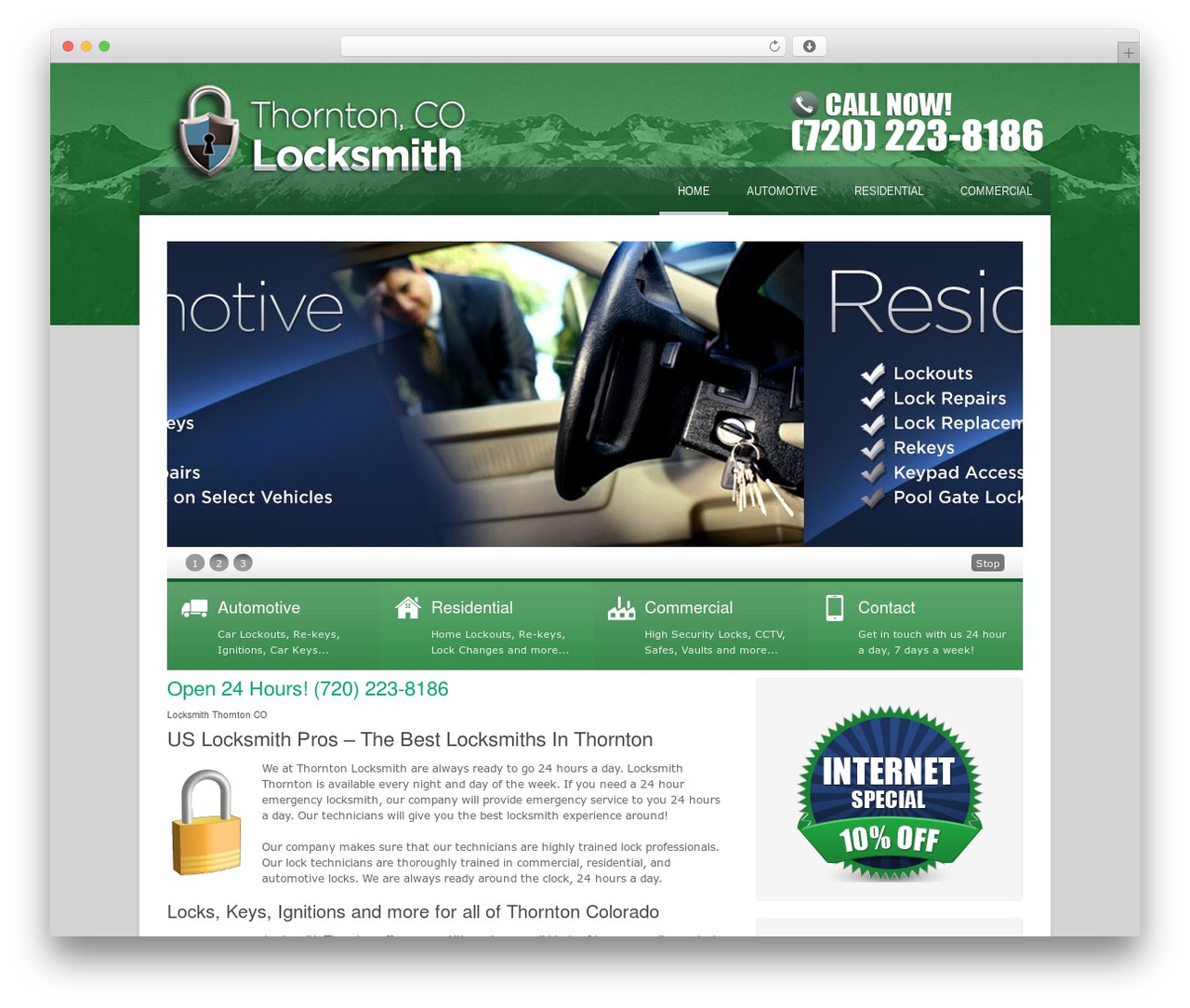 Cold Theme WP theme - thorntonlocksmith.net