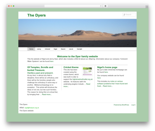 Cricket theme WordPress - thedyers.org.uk