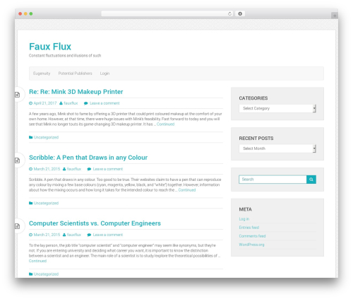 Daisy Blue WordPress theme - fauxflux.com