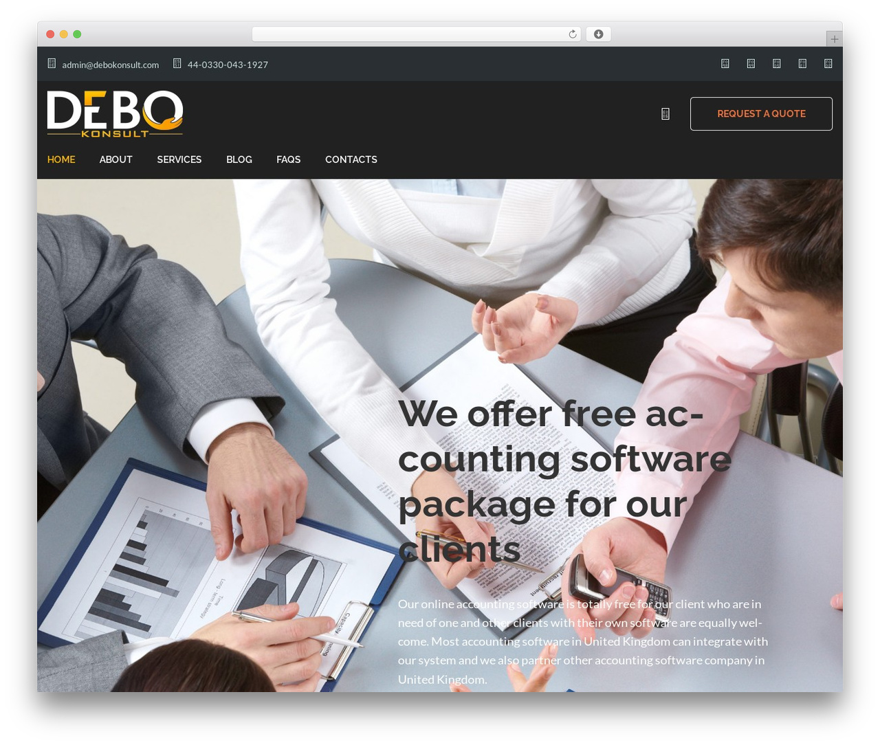 Financegroup WordPress theme - debokonsult.com