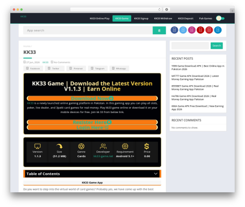 WordPress theme Appyn - kk33-game.net