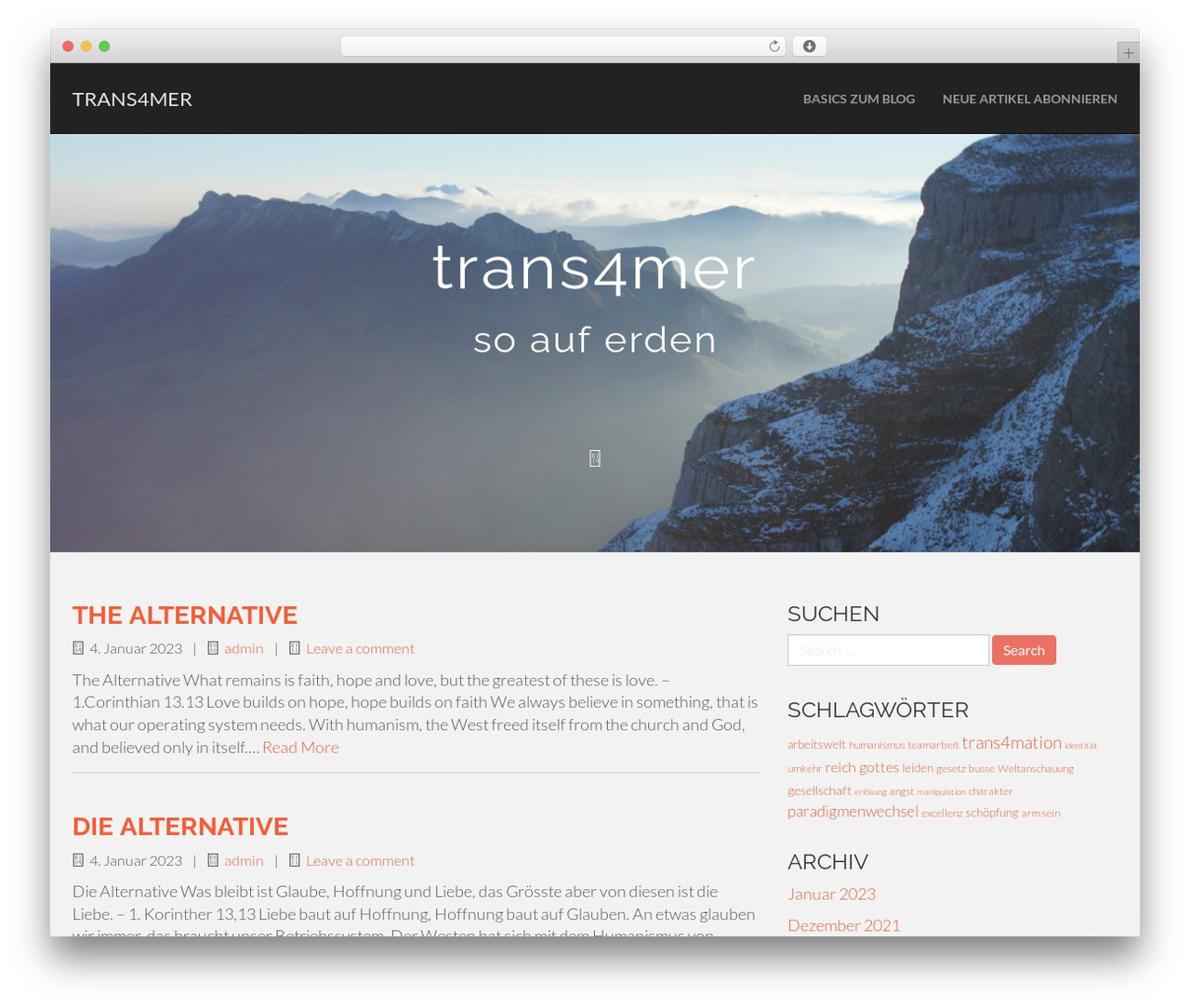 WordPress theme Flat Bootstrap - trans4mer.gyt.ch