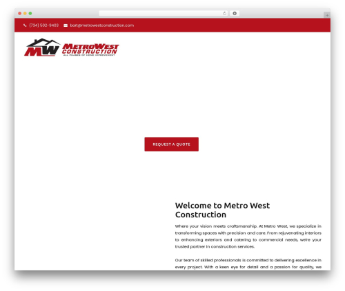 Construct Pro WordPress theme - metrowestconstruction.com