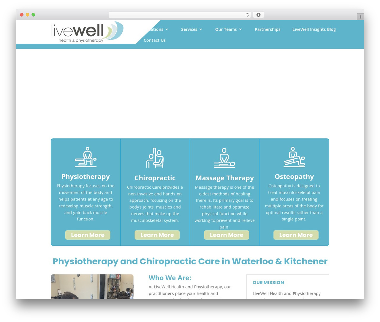 Divi WordPress theme - livewellhealthandphysiotherapy.com