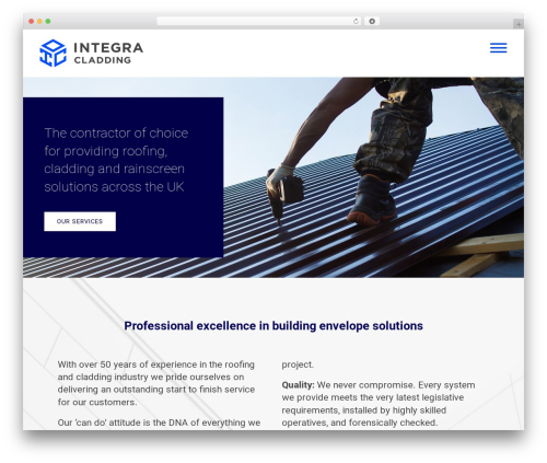 Integra Clading WP Theme WordPress theme - integracladding.com