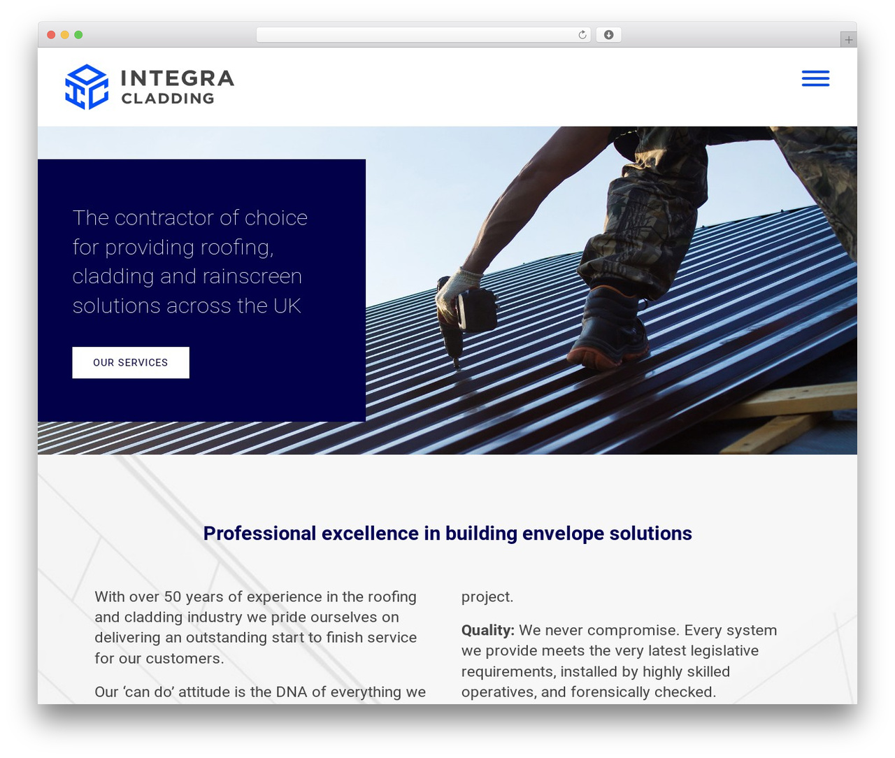 Integra Clading WP Theme WordPress theme - integracladding.com