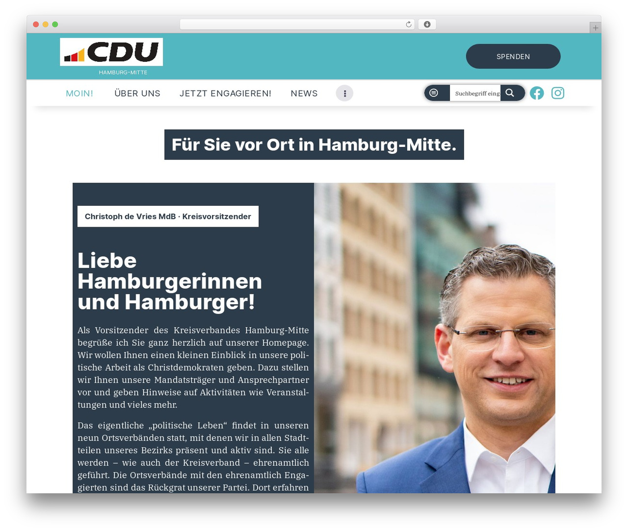 Partiso WordPress theme - cdu-hamburg-mitte.de