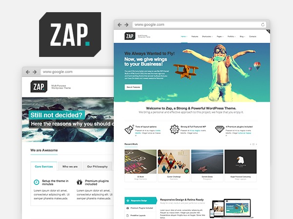 WordPress theme Zap by DesignareThemes