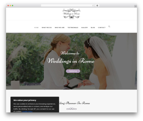 WP theme Wedding - weddingsinrome.com