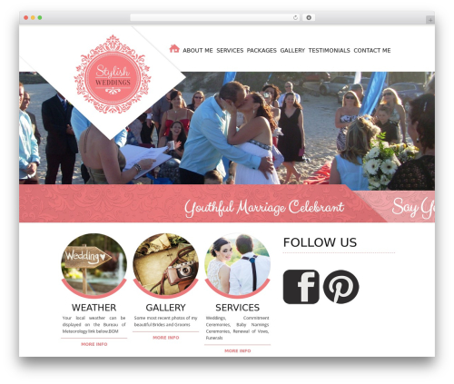 Dynamik WordPress wedding theme - stylishweddings.net.au