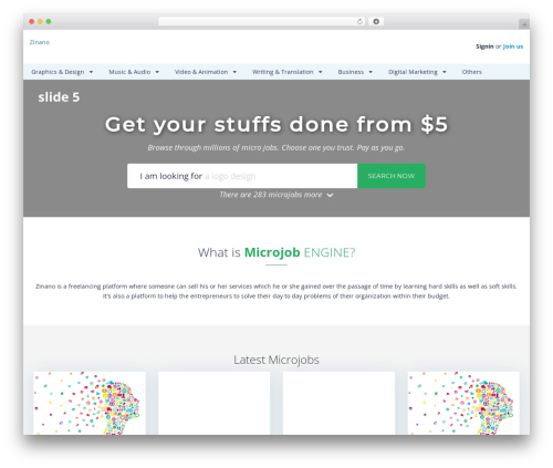 MicrojobEngine WordPress theme - zinano.net