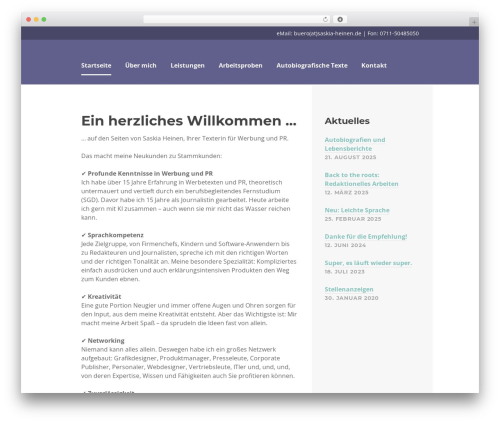 Sequential theme WordPress - saskia-heinen.de