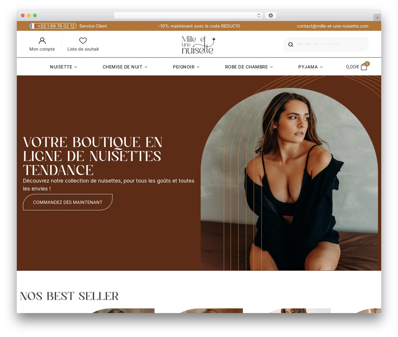 WordPress theme Shoptimizer - www.mille-et-une-nuisette.com