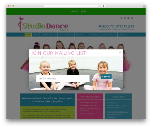 Popover WordPress plugin - studiodancecentre.com
