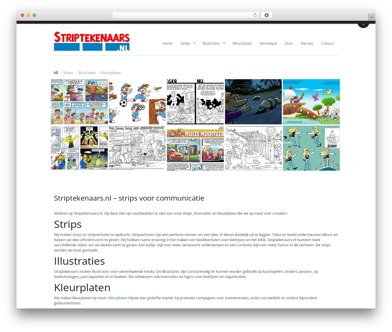Aware top WordPress theme - striptekenaars.nl