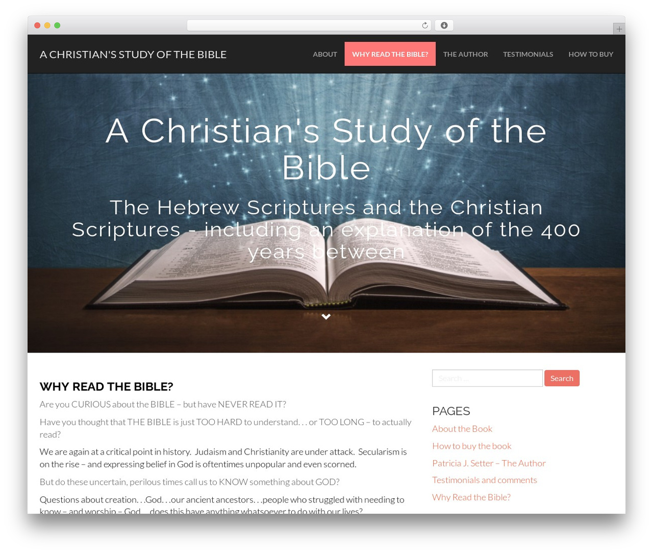 Flat Bootstrap WordPress theme - studyofthebible.org