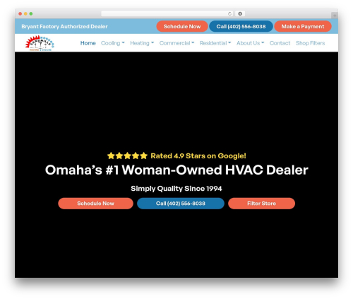Theme WordPress NextGen Website - sandhillshvac.com