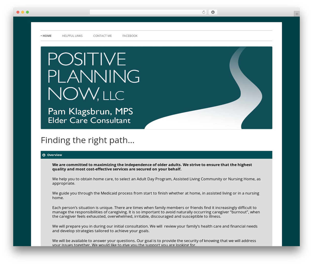 Tiny Framework Child Example WordPress theme - positiveplanningnow.com