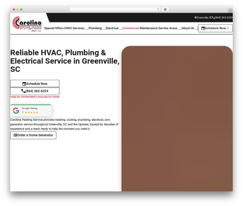 WordPress theme CHS - carolinaheating.com