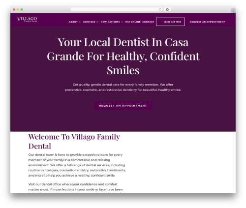 WordPress theme Divi - villagofamilydental.com