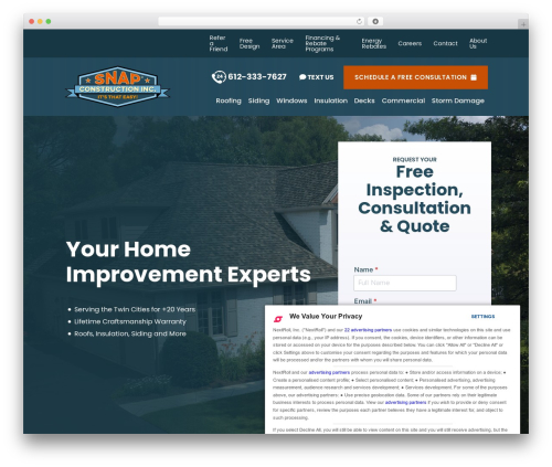 PROseries theme WordPress - snapconstruction.com