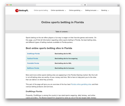 Fast travel WordPress plugin - bettingfl.com