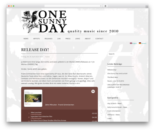 Wp audio player WordPress plugin - onesunnydayrecordings.com