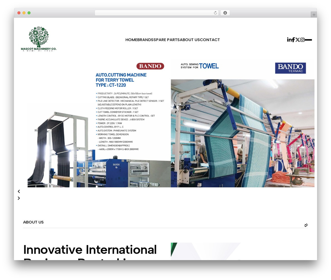 Barsi WordPress theme - mascotmachinery.com