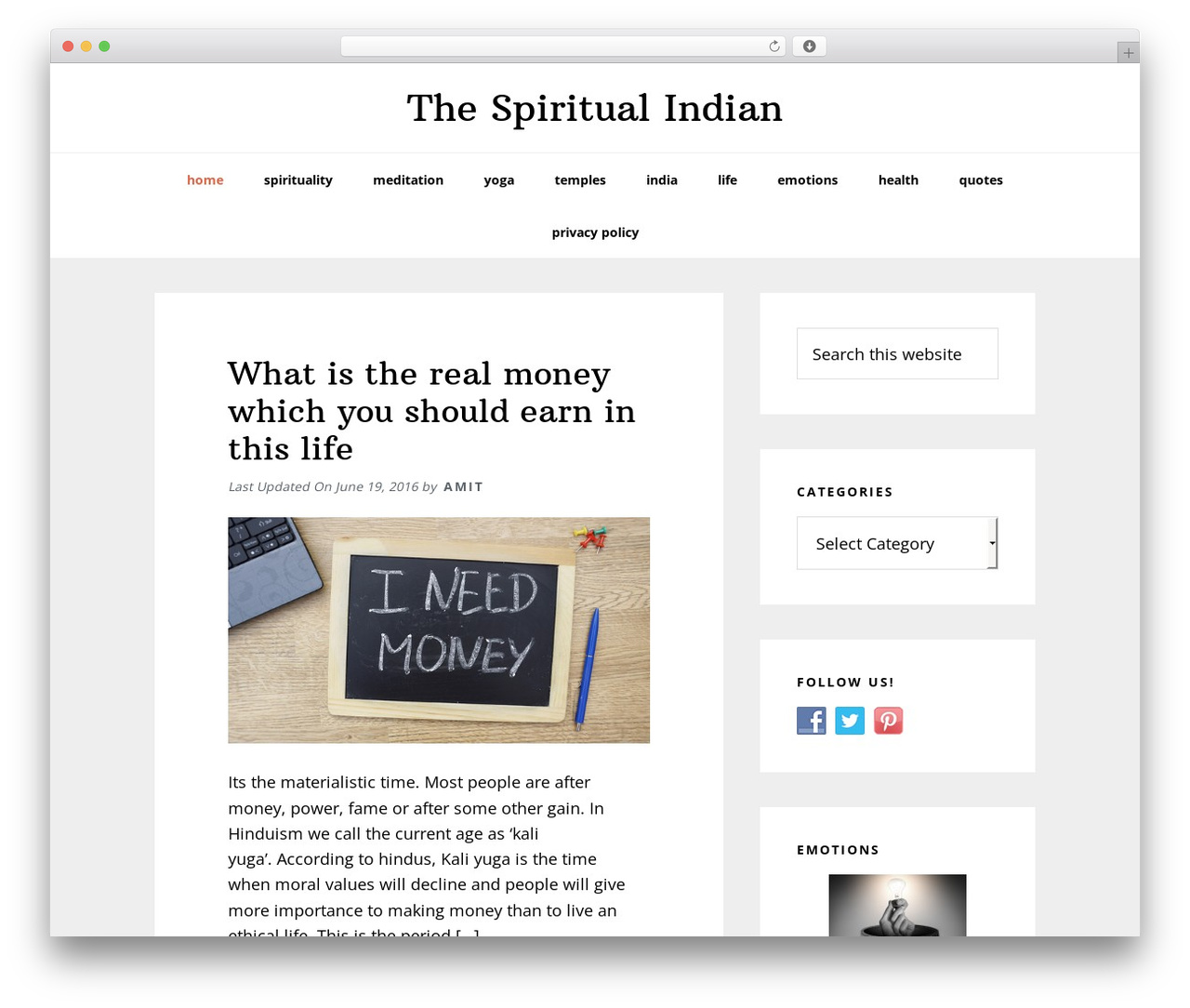 Genesis theme WordPress - thespiritualindian.com