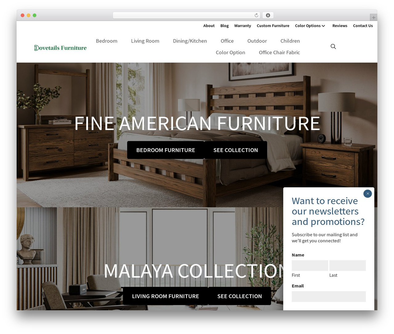 Genesis WordPress theme - dovetailsfurniture.com