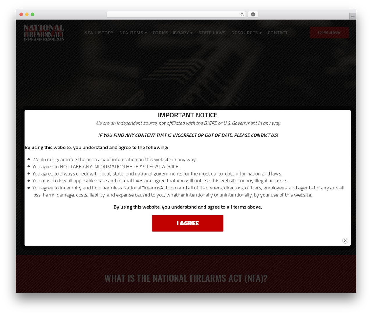 WordPress theme Honor - nationalfirearmsact.com