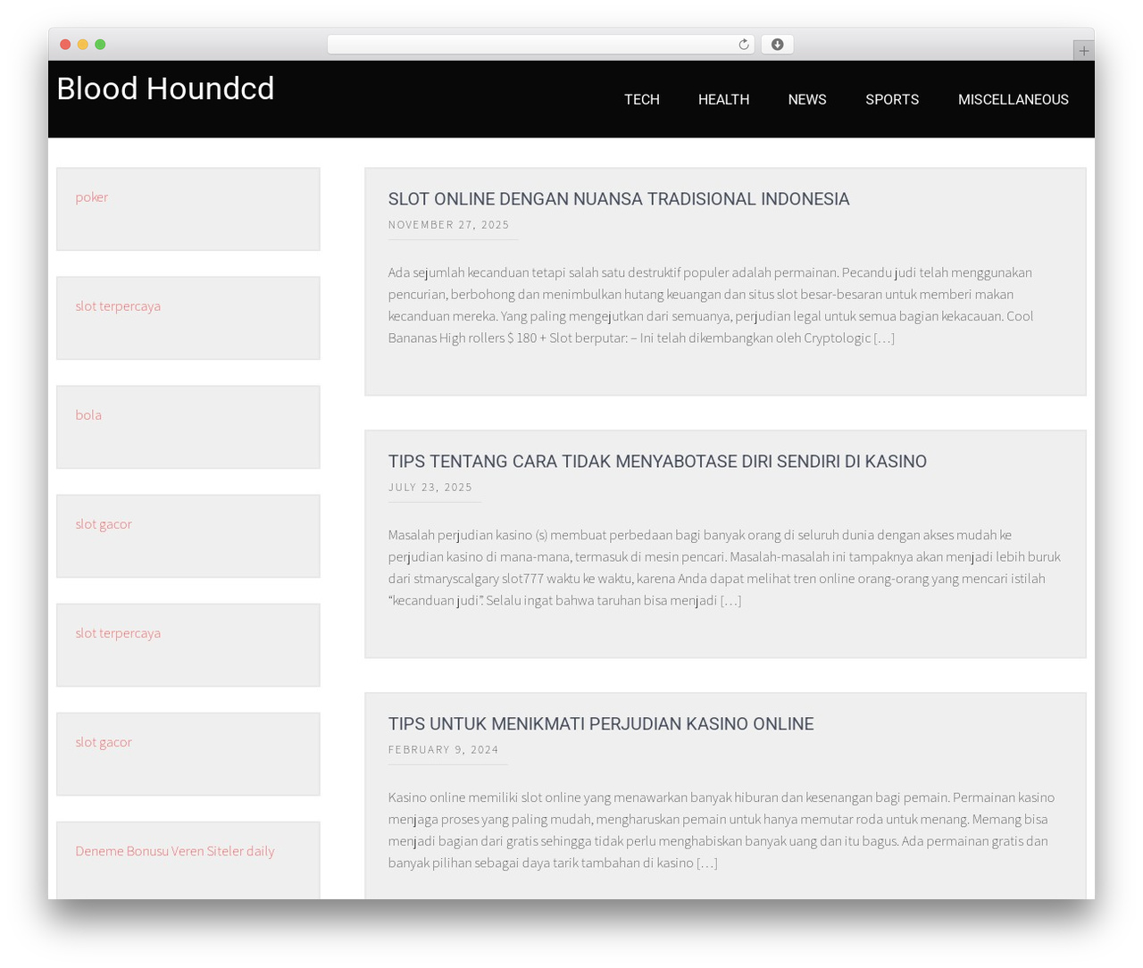 WordPress theme Modeling Lite - bloodhoundcd.com