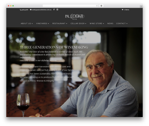 WordPress theme Divi - paulcontiwines.com.au