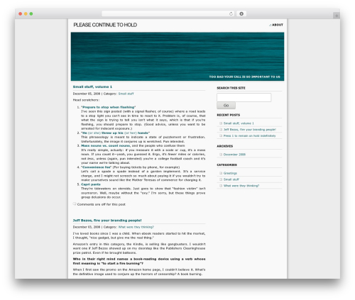 fSpring widgets WordPress theme - pleasecontinuetohold.com
