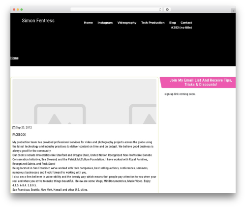 Cinematic Videography theme WordPress - simonfentress.com Cinematic Videography theme WordPress - simonfentress.com
